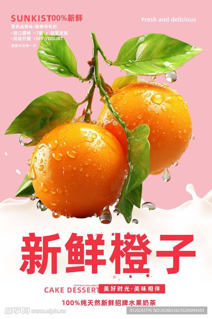 新鲜饱满的橙子果实