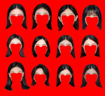 多样假发造型展示