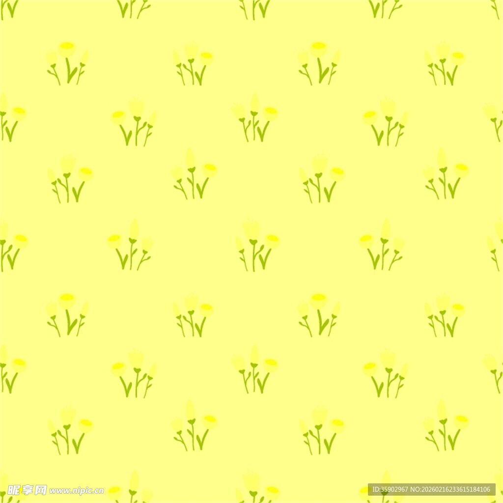 清新黄色花卉图案背景