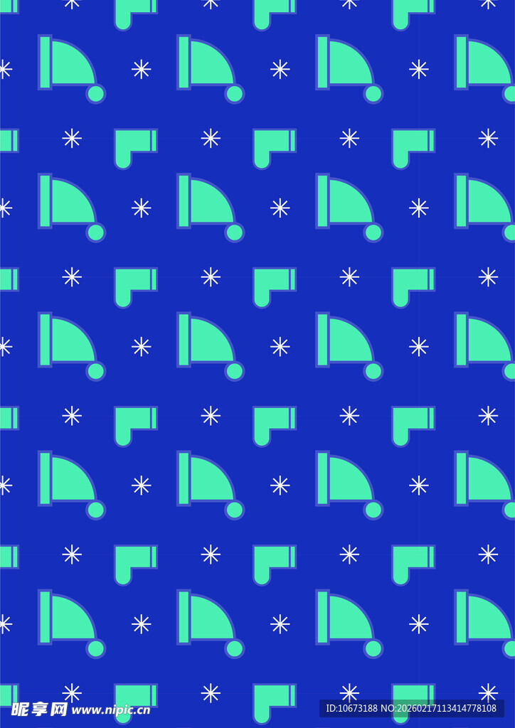 蓝色圣诞帽图案背景