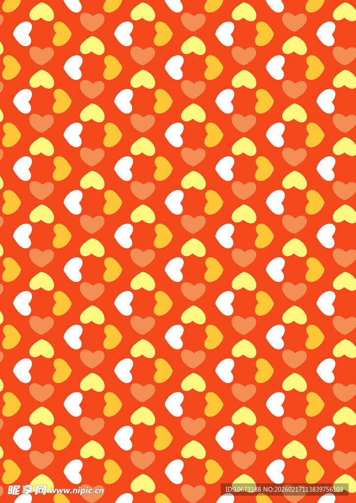 橙黄爱心图案背景纹理
