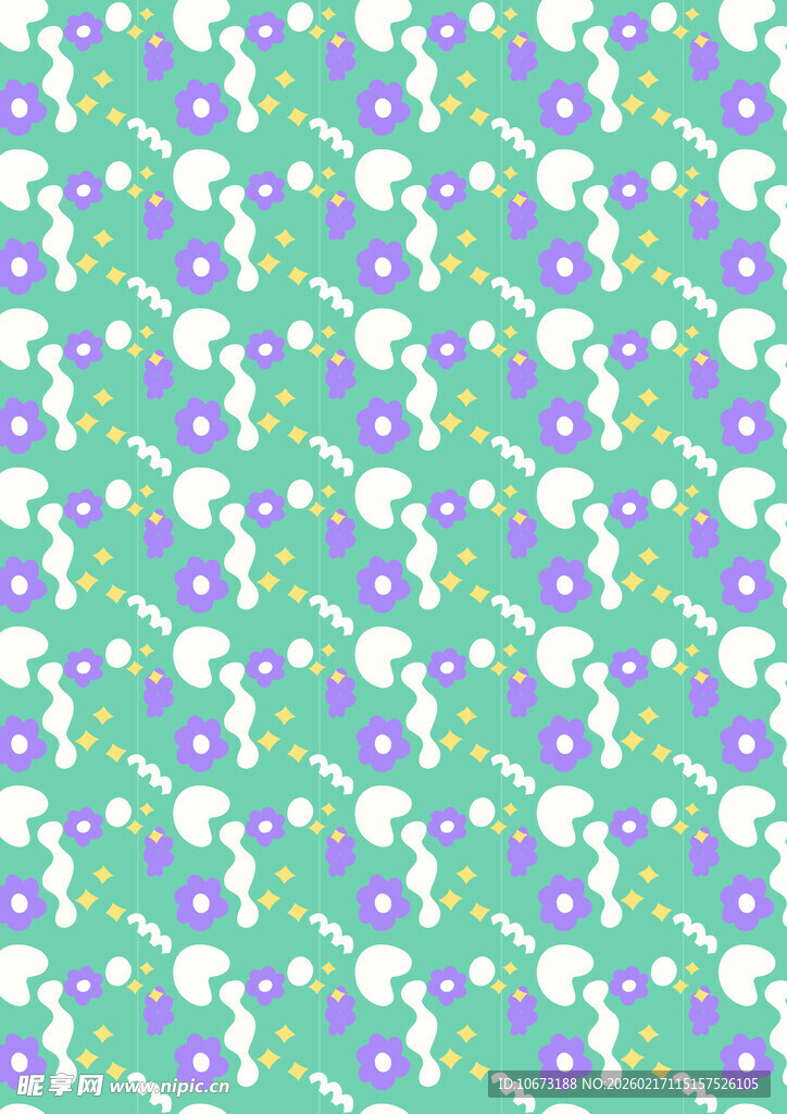 清新绿底花朵图案背景