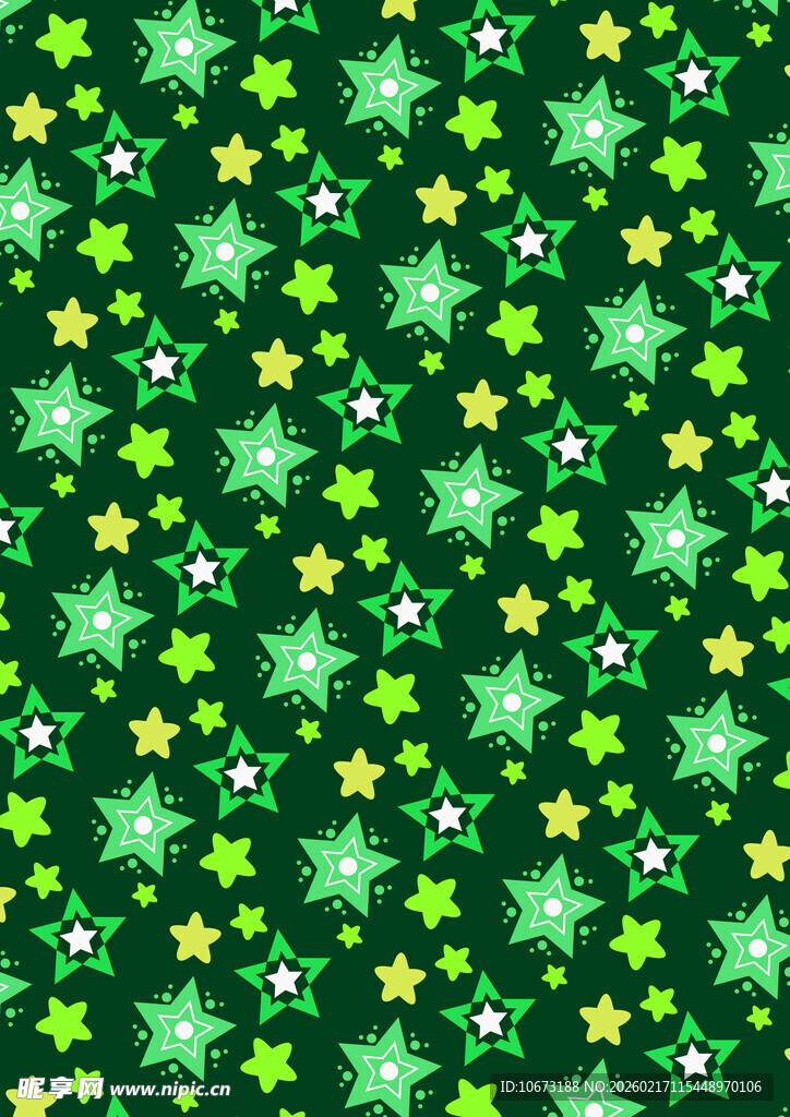 绿色星星三叶草图案背景