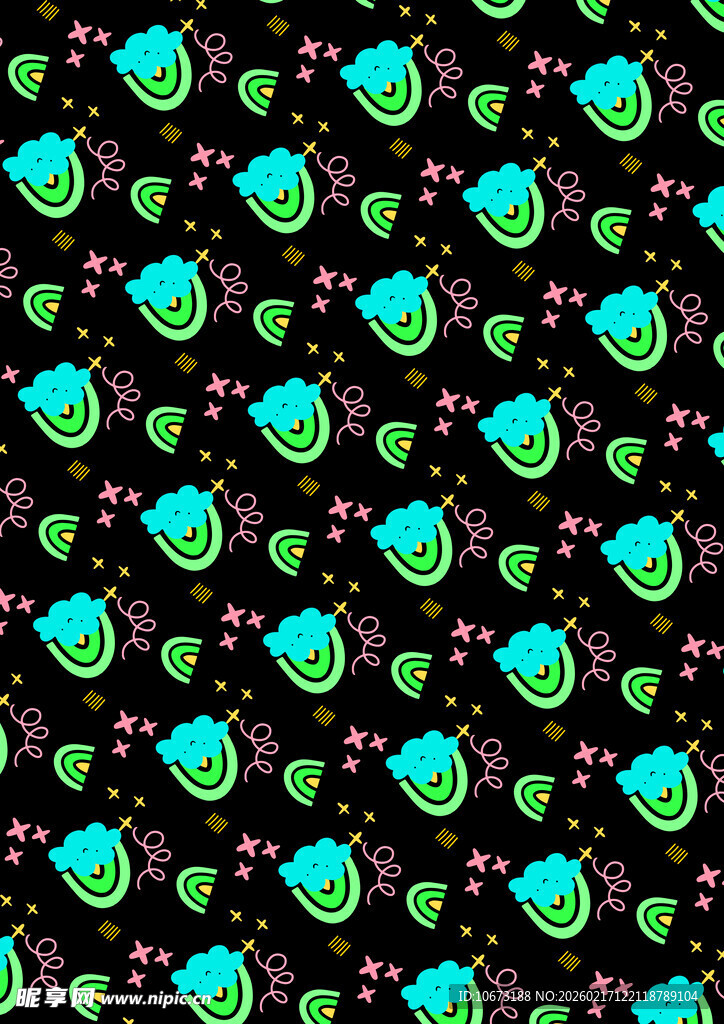 可爱卡通西瓜图案背景