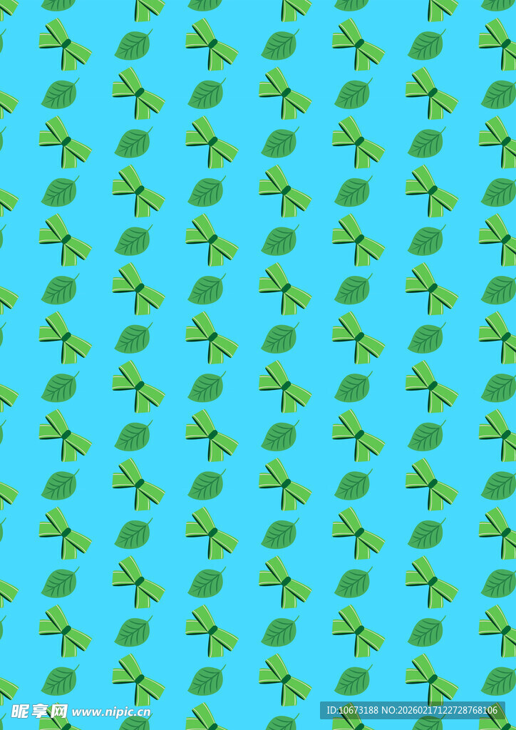 蓝色背景上的绿色图案