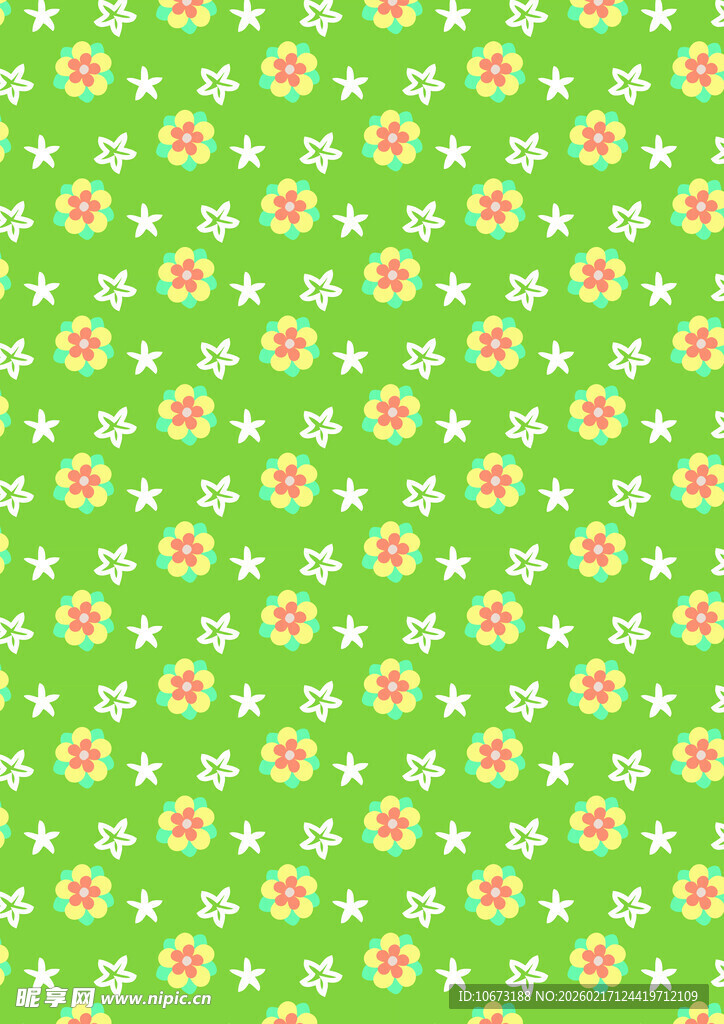 绿色花卉图案背景纹理