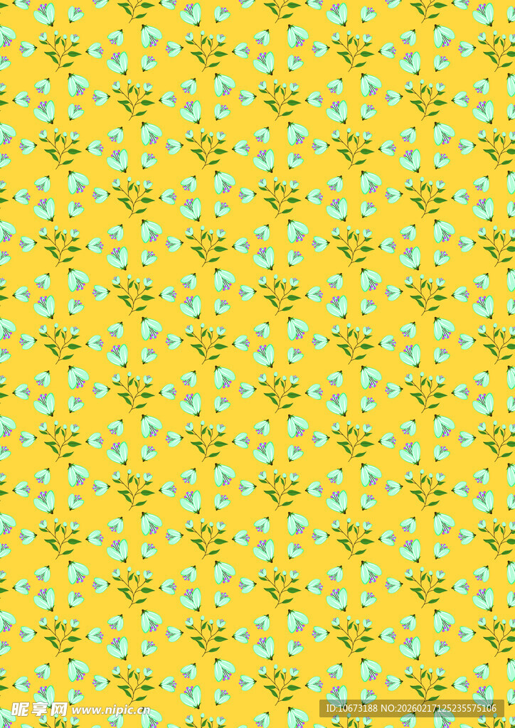 黄色底花卉图案背景图