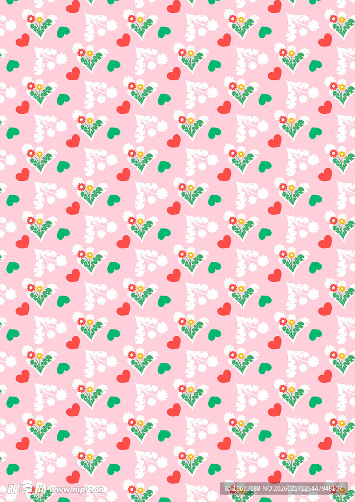 樱桃图案粉色背景无缝花纹