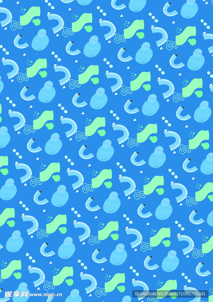 蓝色雨滴雨伞图案背景