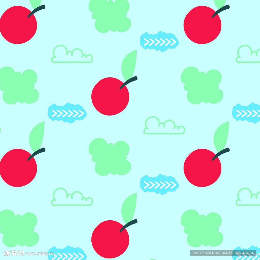 清新樱桃图案背景设计