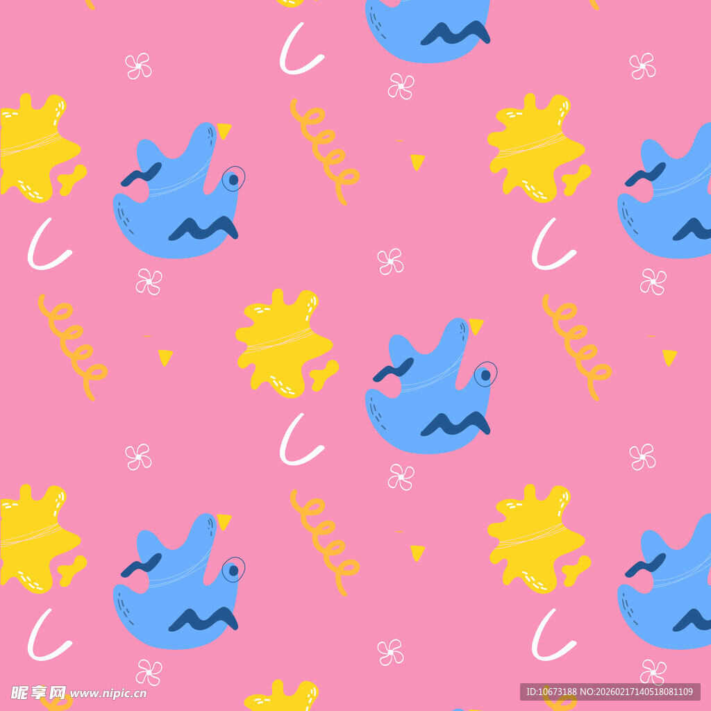 粉色背景可爱图案花纹