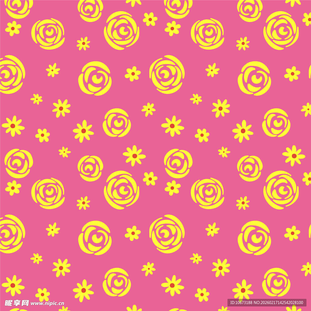 粉色底黄色花朵图案背景