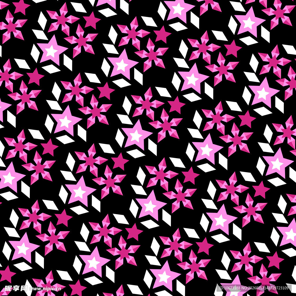 粉色花朵星星图案背景