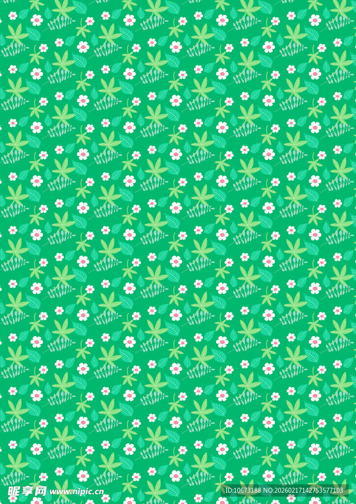 绿色碎花图案背景纹理