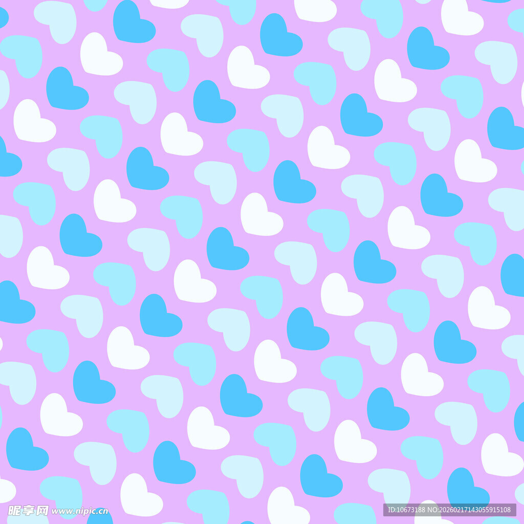 粉蓝心形图案背景