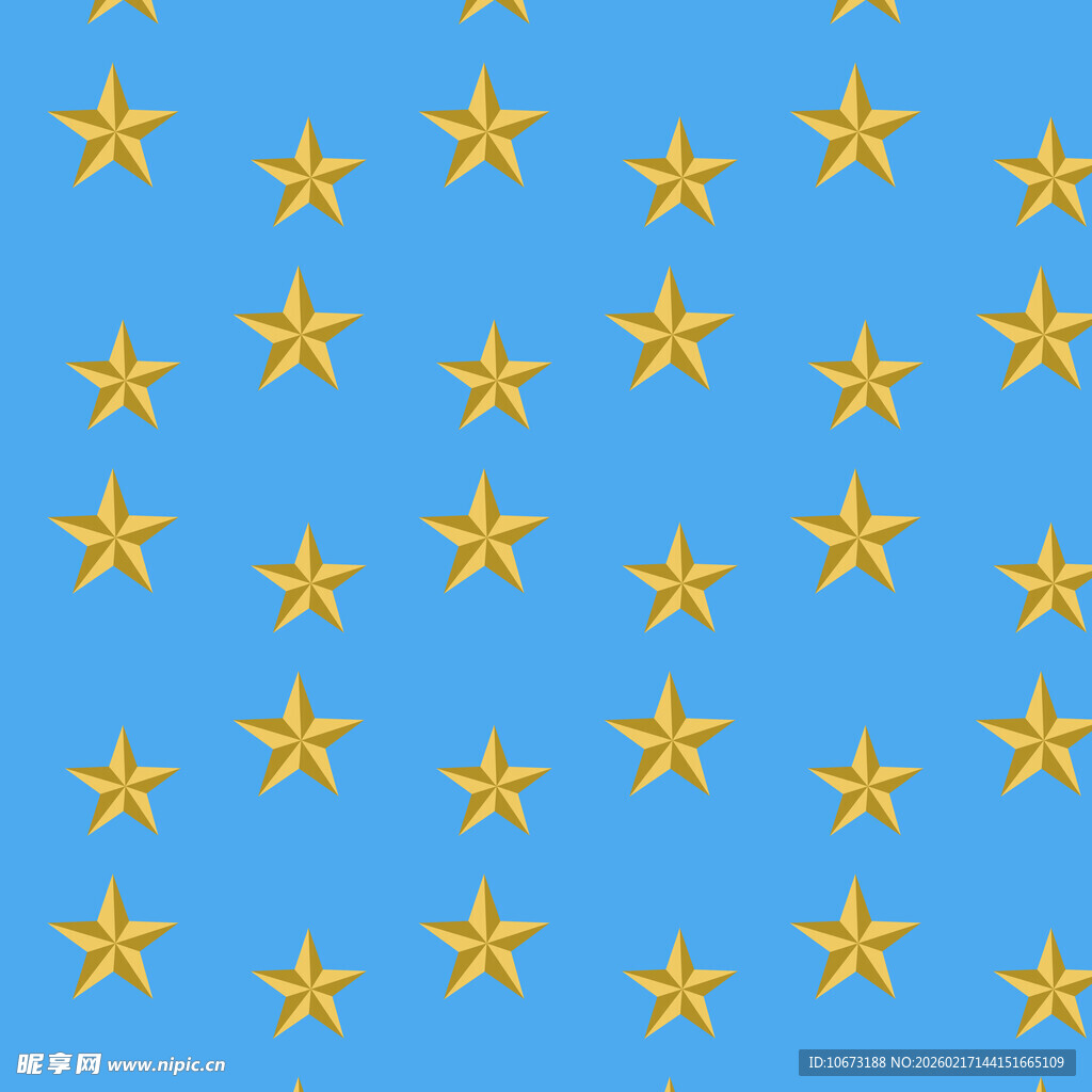 蓝色背景上的黄色星星图案