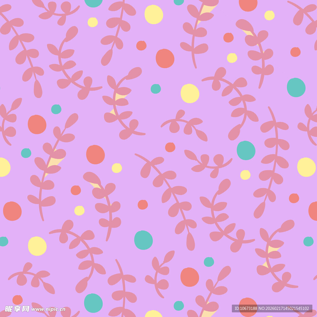 粉紫色系植物波点图案背景