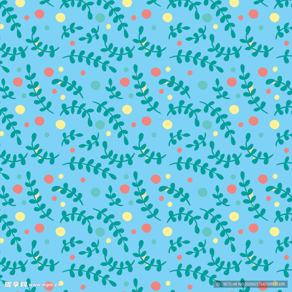 蓝色花卉藤蔓图案背景