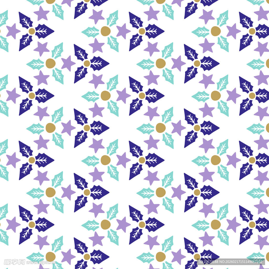 多彩花卉星星图案装饰画