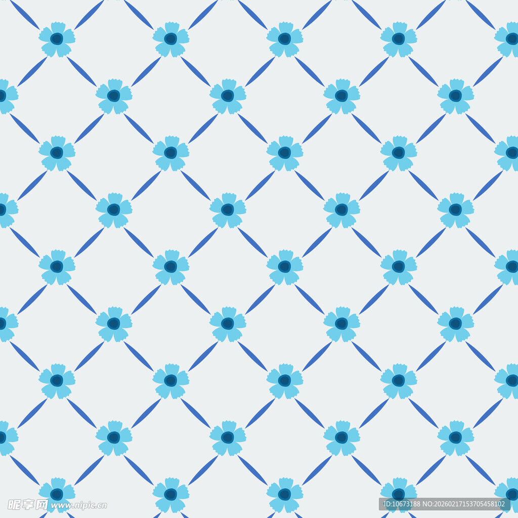 蓝白几何图案无缝背景图