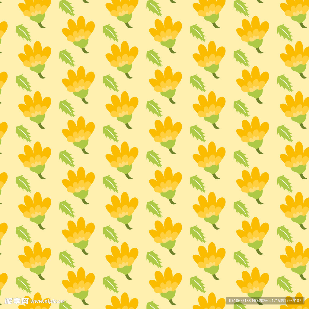 黄色小花无缝图案背景
