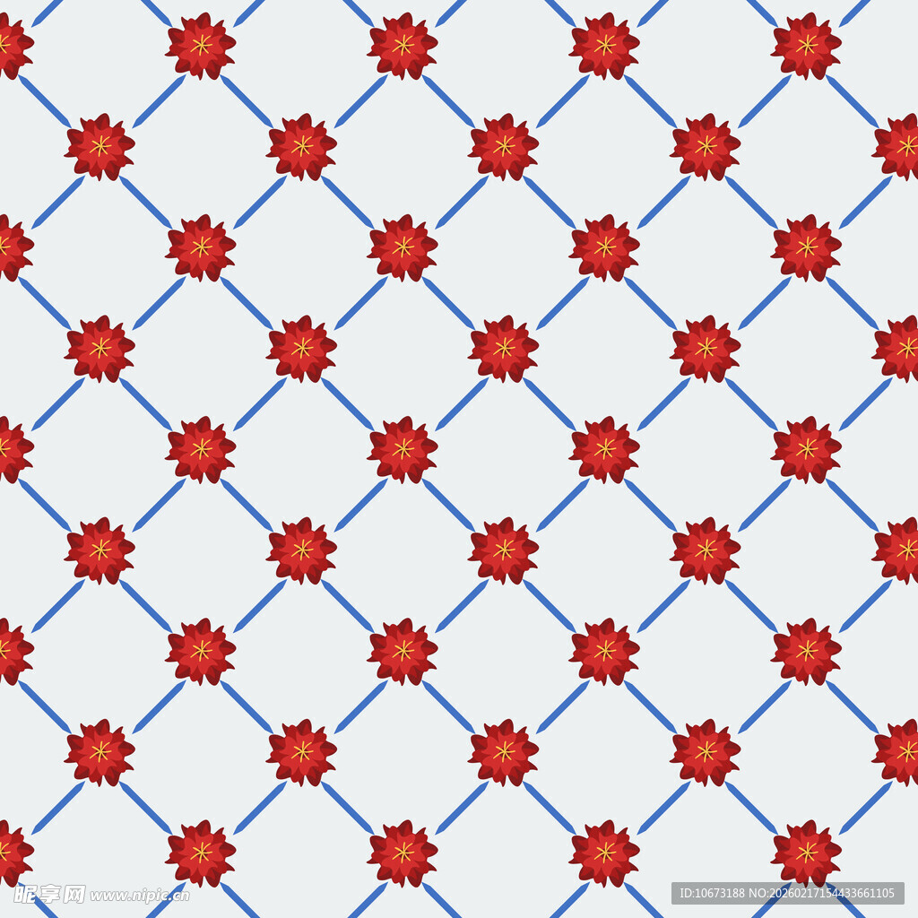 红色花朵几何图案纹理