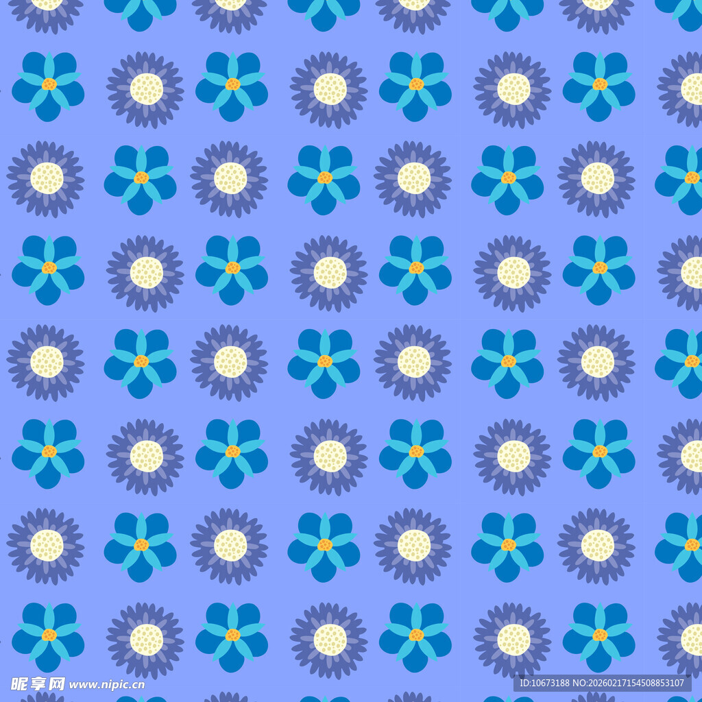 蓝色花卉图案背景纹理