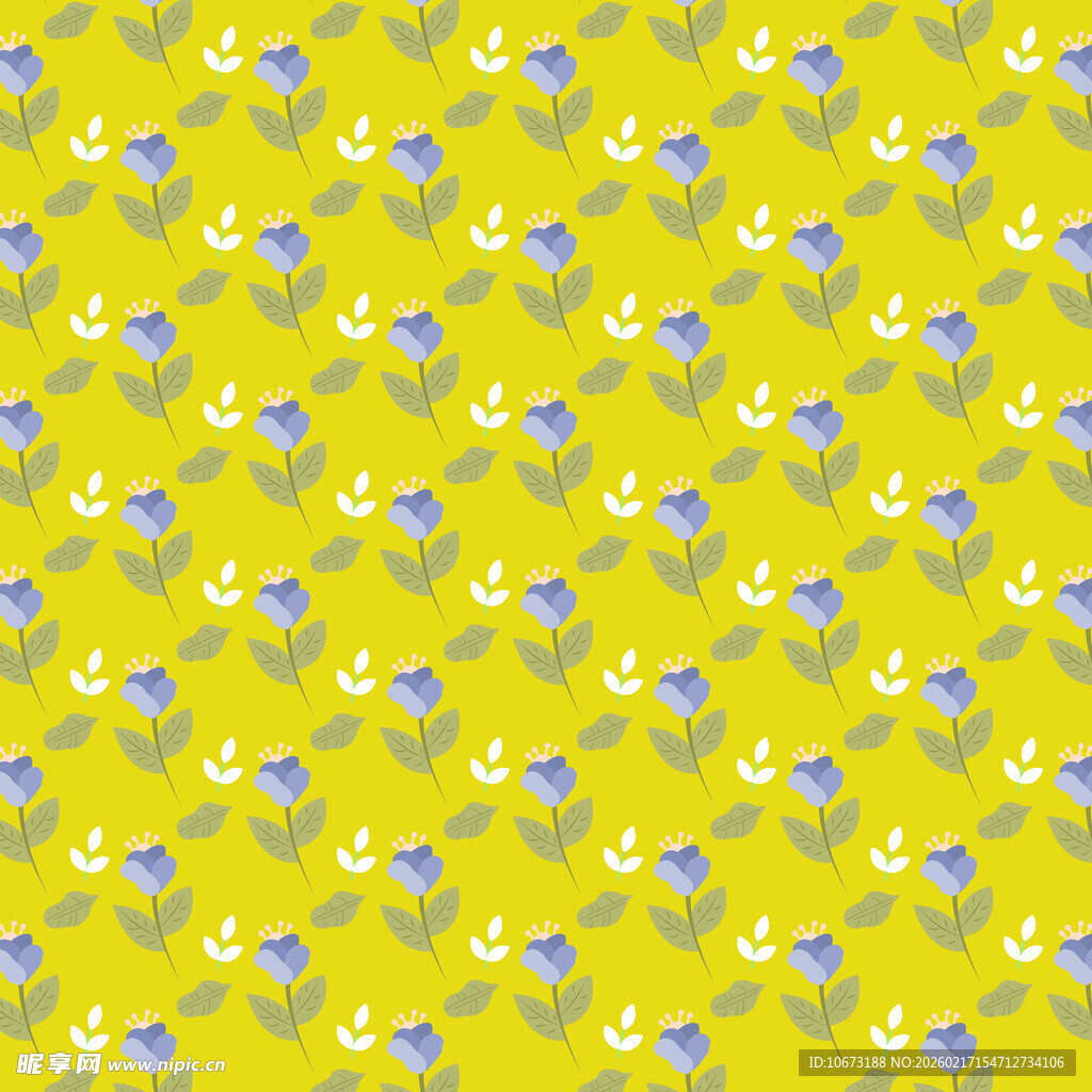 黄色底紫色小花图案背景