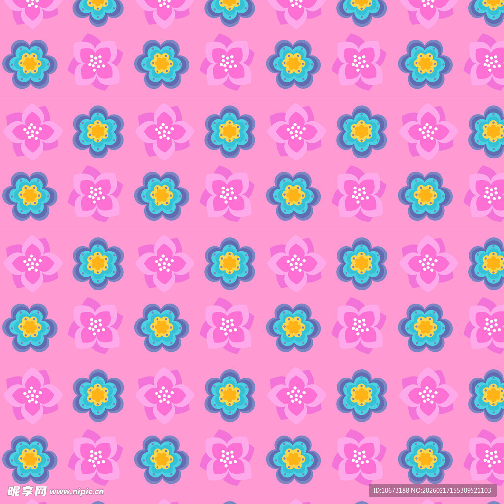 粉色花卉几何图案背景