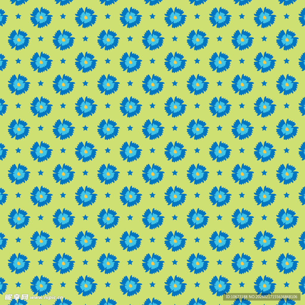 黄绿背景蓝色圆点图案
