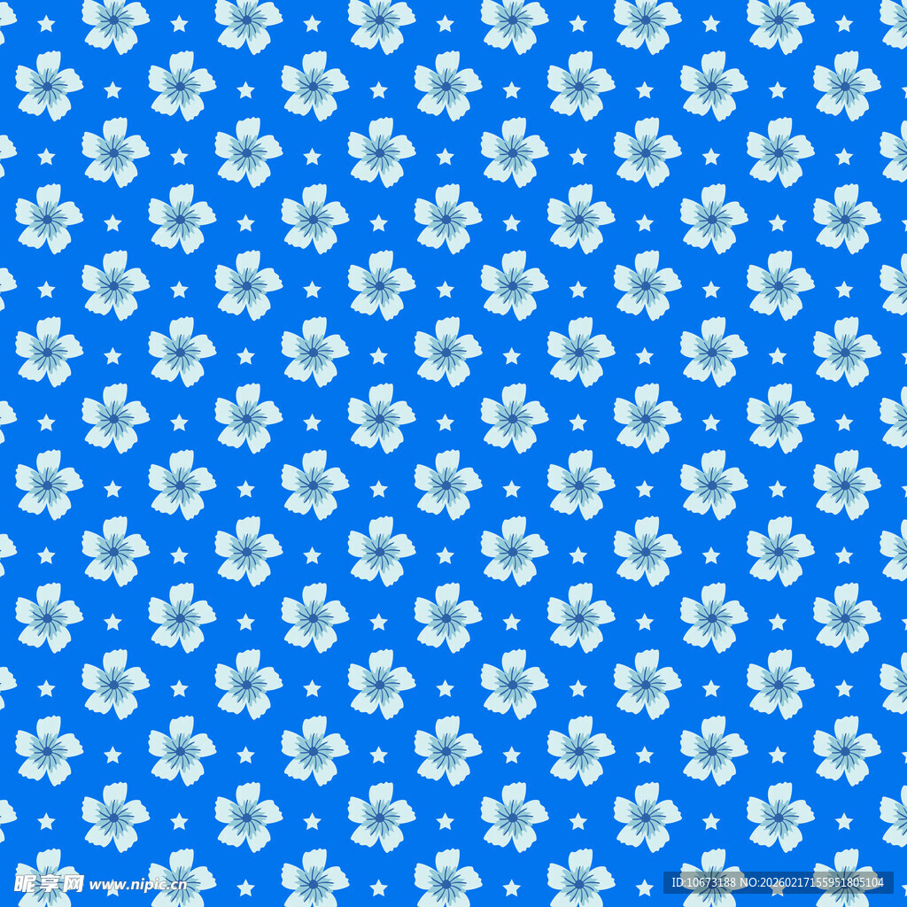 蓝色碎花图案背景