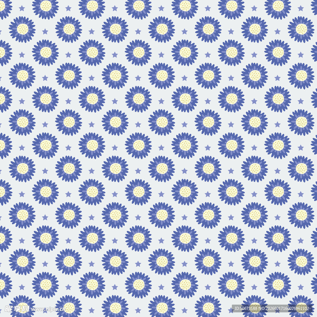 蓝白几何图案无缝背景图