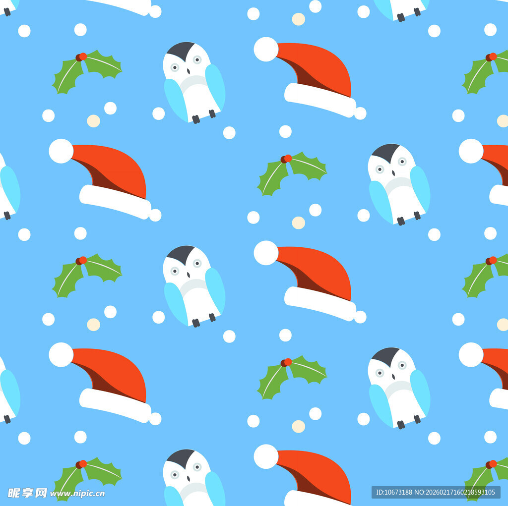 圣诞雪人图案的蓝色背景
