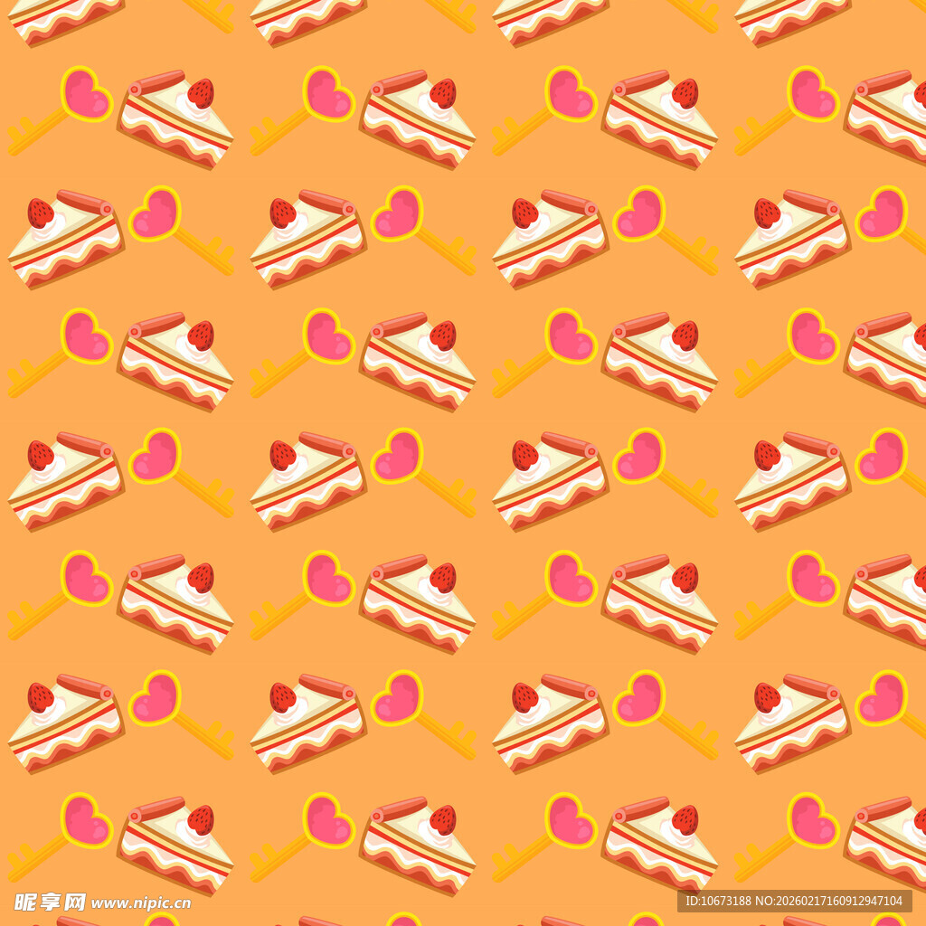 橙色背景蛋糕图案纹理