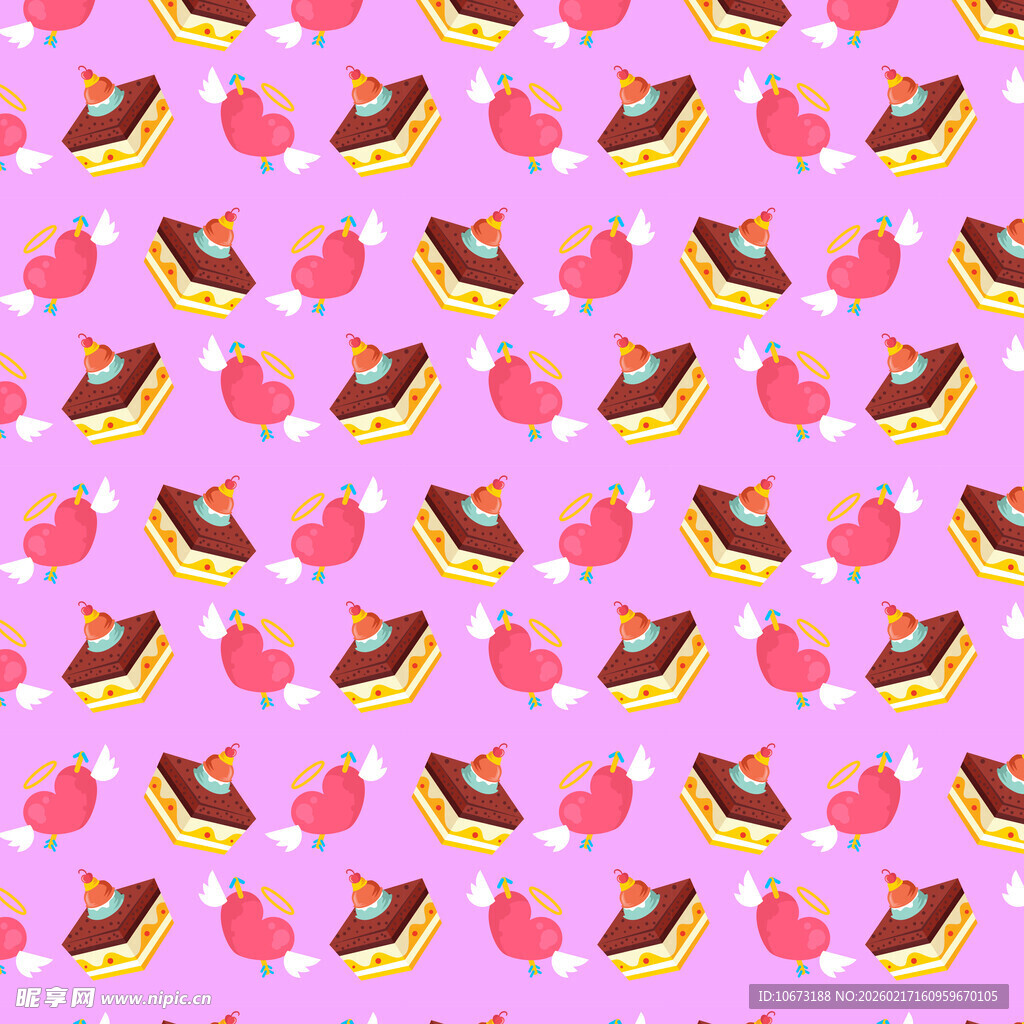 粉色甜点无缝图案背景