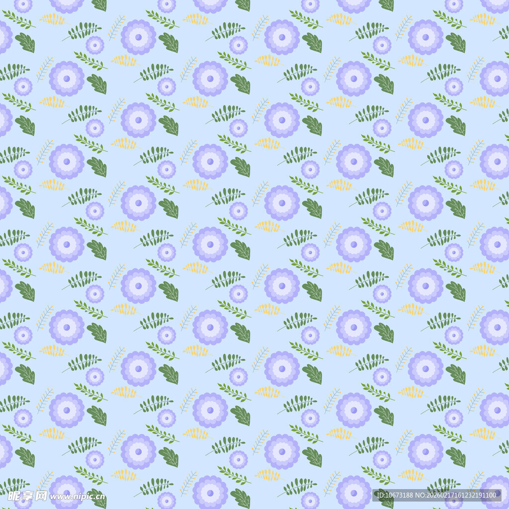 淡蓝色花卉图案背景