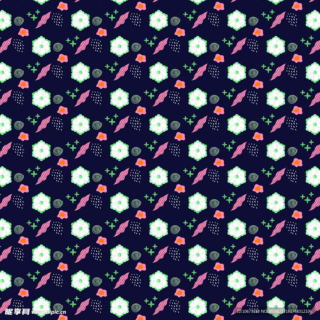 深蓝色花卉樱桃图案背景