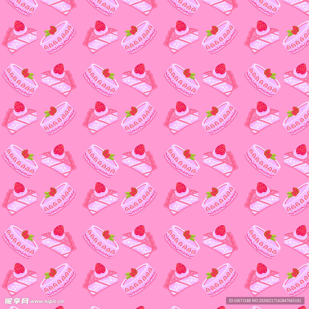 粉色蛋糕樱桃图案背景