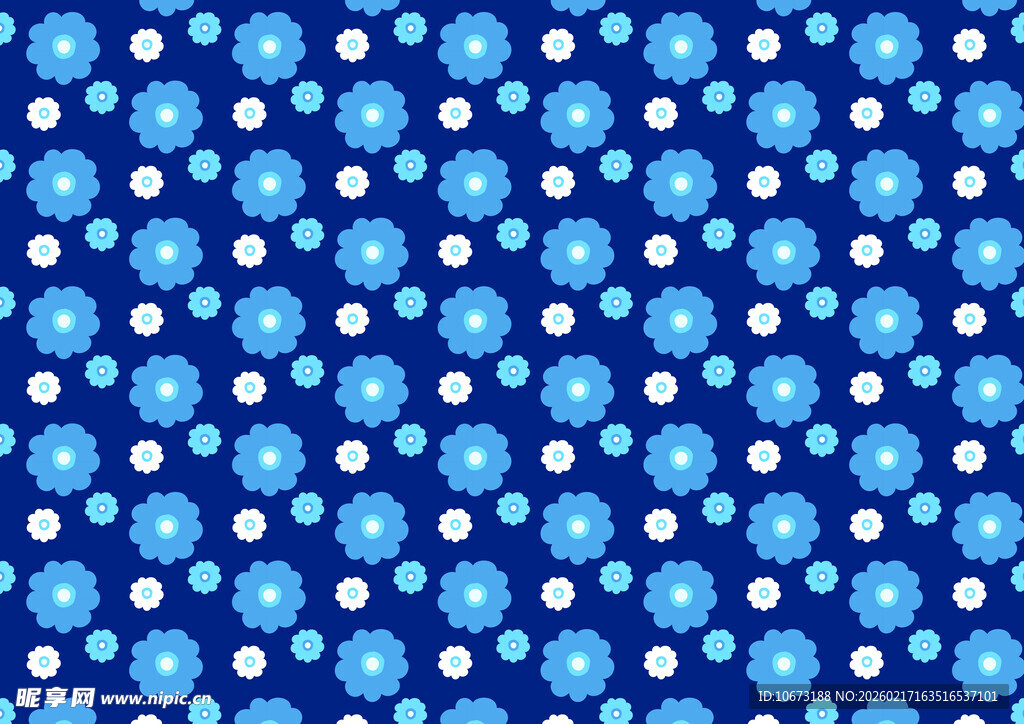 蓝色花朵图案背景