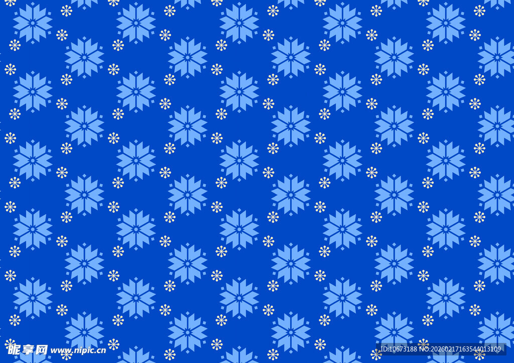 蓝色雪花图案背景纹理