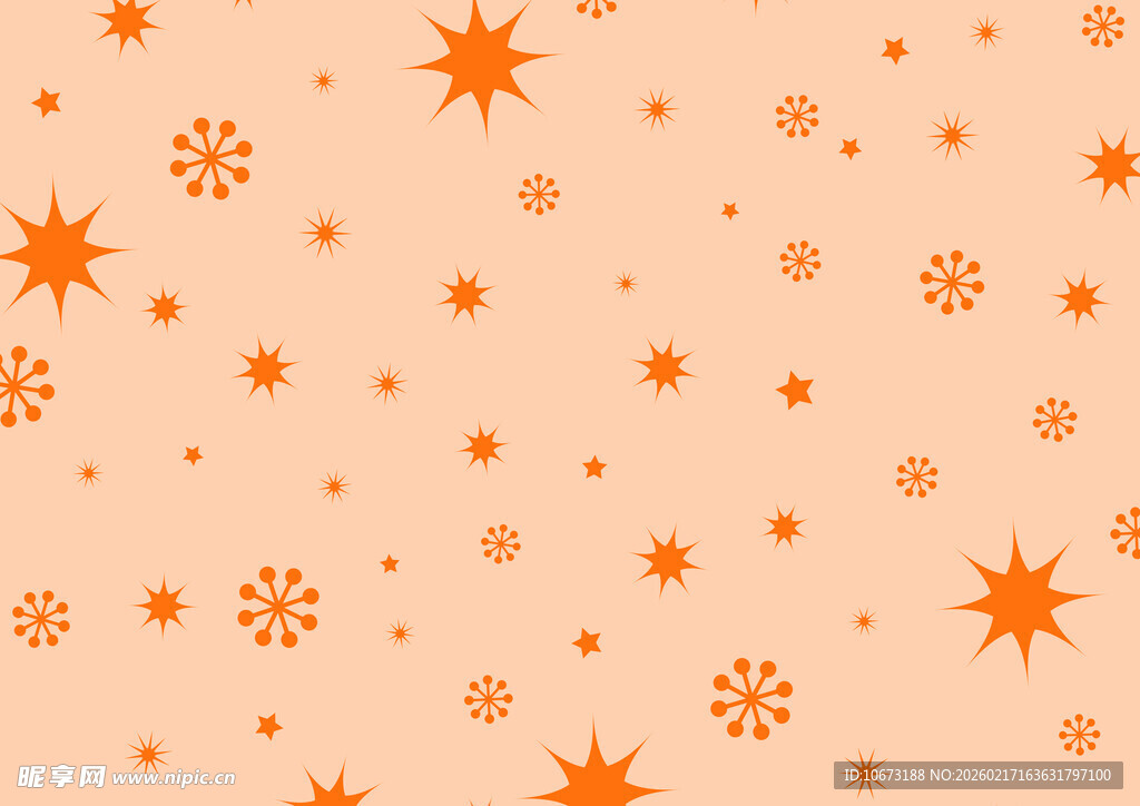 橙色星点花纹背景图案