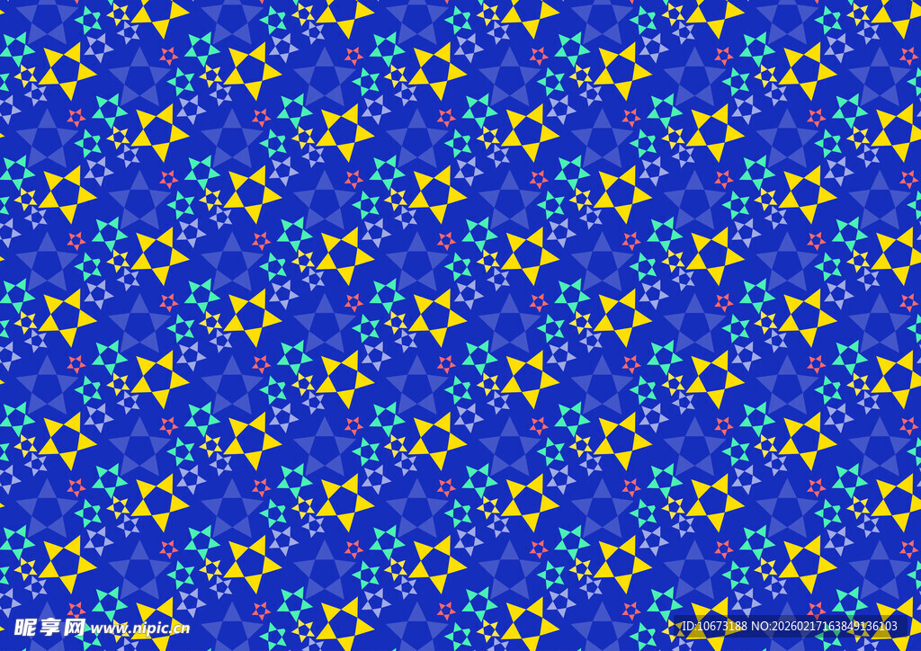 蓝色底色花卉图案纹理