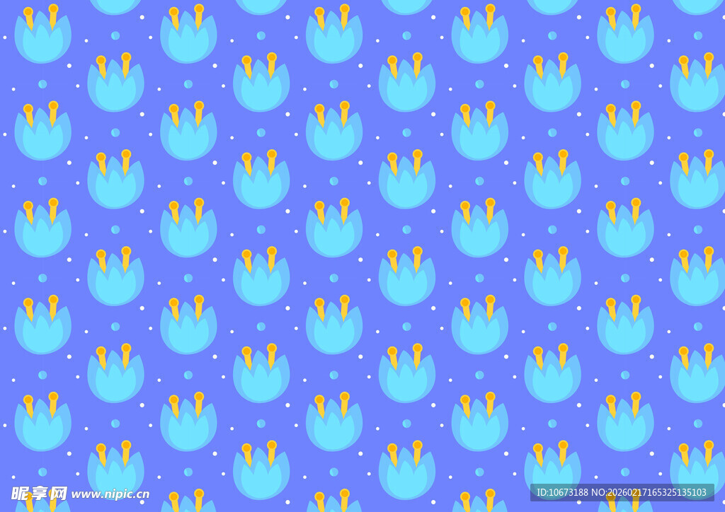 蓝色花朵图案背景纹理