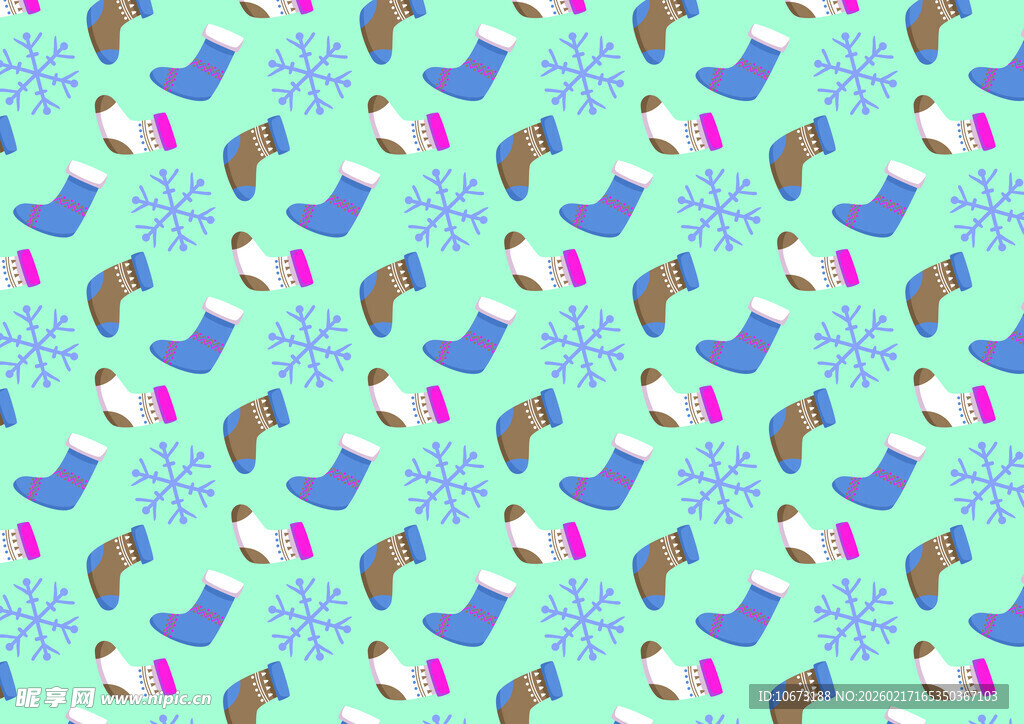 清新小鸟雪花图案背景