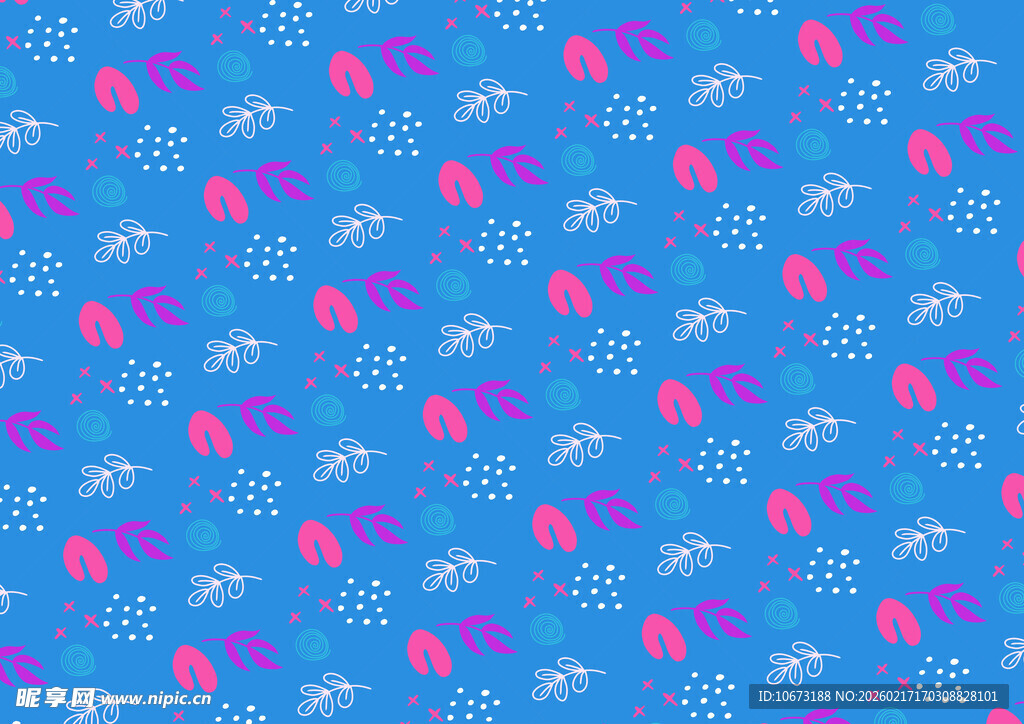 蓝色底多彩图案背景纹理