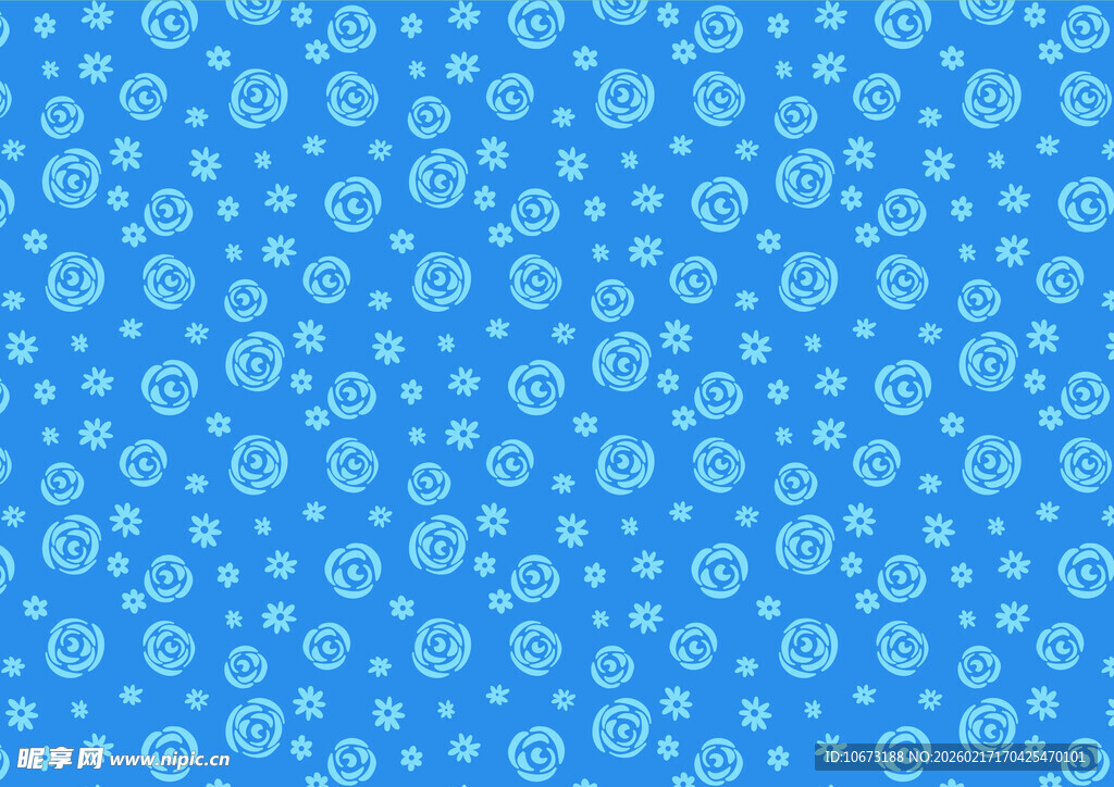 蓝色碎花图案背景