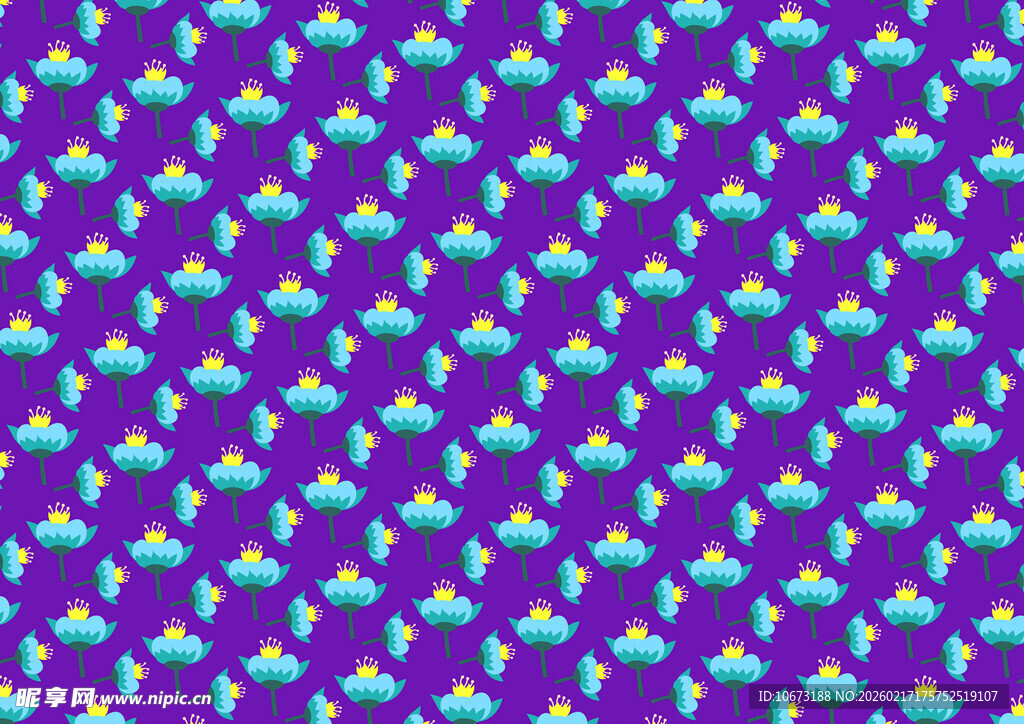 紫色底蓝色图案无缝纹理