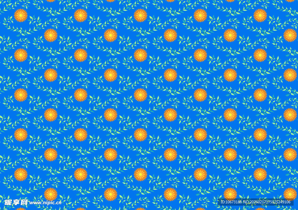 蓝色背景橙色图案纹理