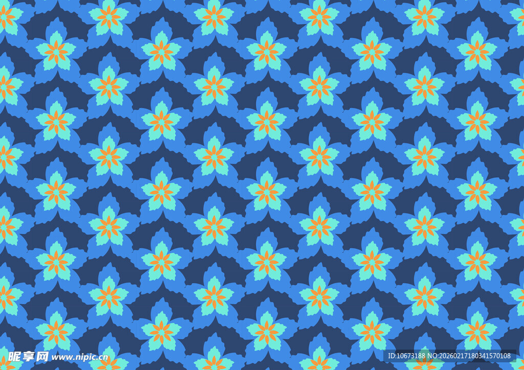 蓝色几何图案无缝背景