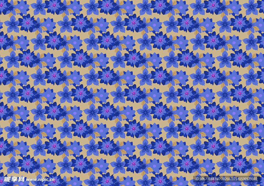 蓝色金色花纹图案背景